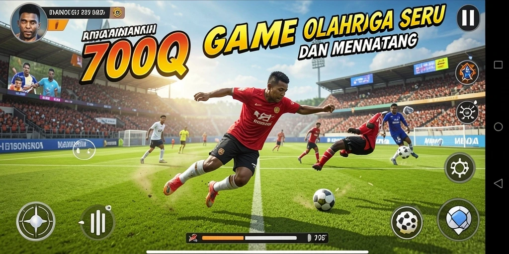 Tampilan gameplay seru di 700Q yang menampilkan berbagai olahraga.