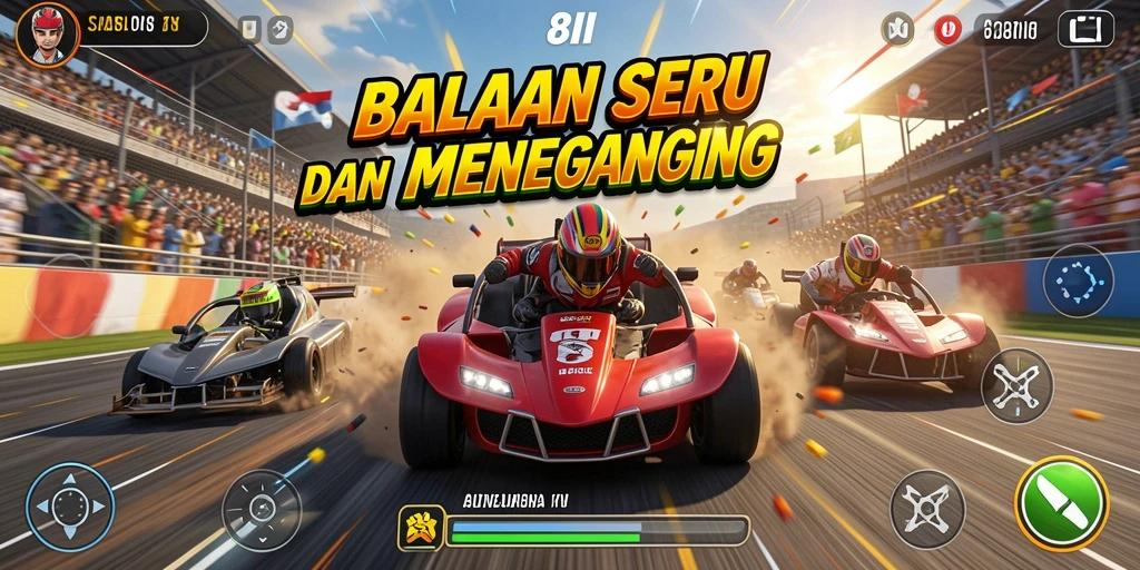 Gameplay balapan seru dan intens di 8II.