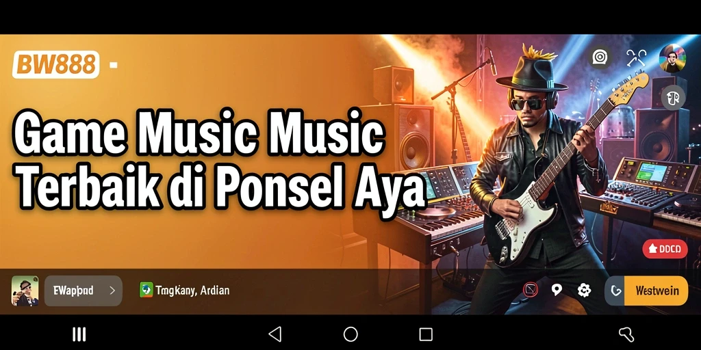 Tampilan gameplay BW888 dengan antarmuka musik yang menarik.