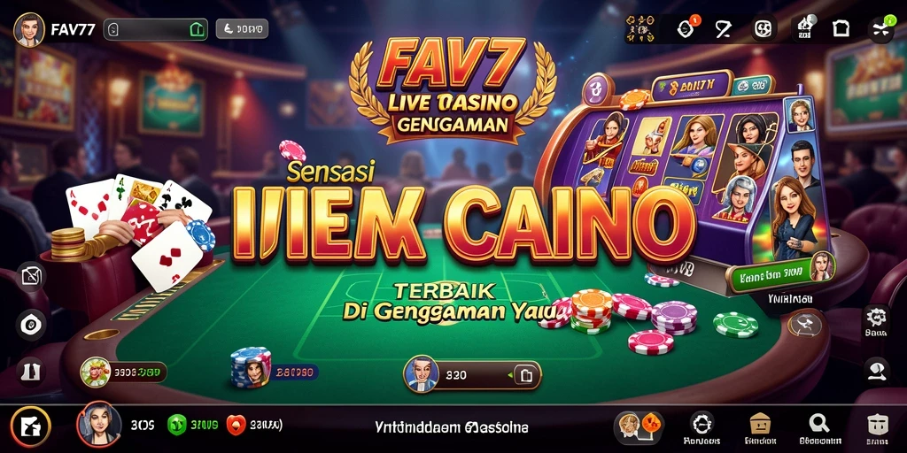 Screenshot gameplay FAV77 menampilkan dealer langsung dan tabel permainan yang interaktif.