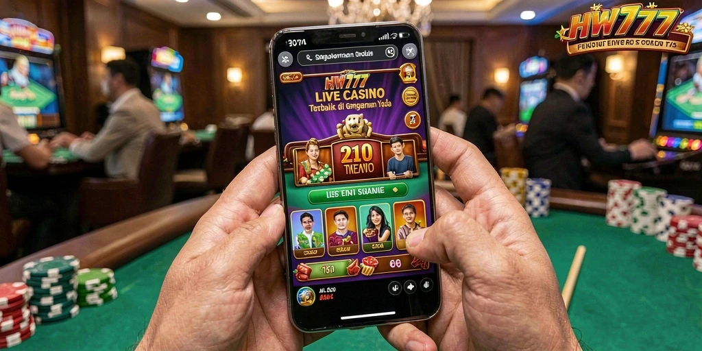 Tampilan menarik dari gameplay Live Casino HW777 dengan dealer profesional.