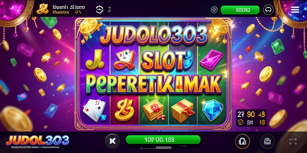 Tampilan menarik dari gameplay <strong>JUDOL303</strong> dengan gulungan slot berputar.