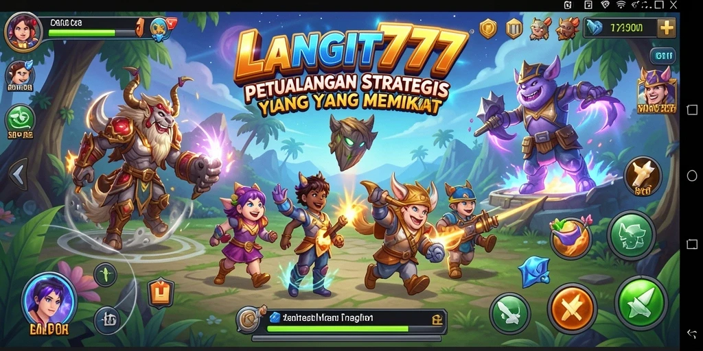 Screenshot LANGIT777 menampilkan strategi pertempuran yang seru.