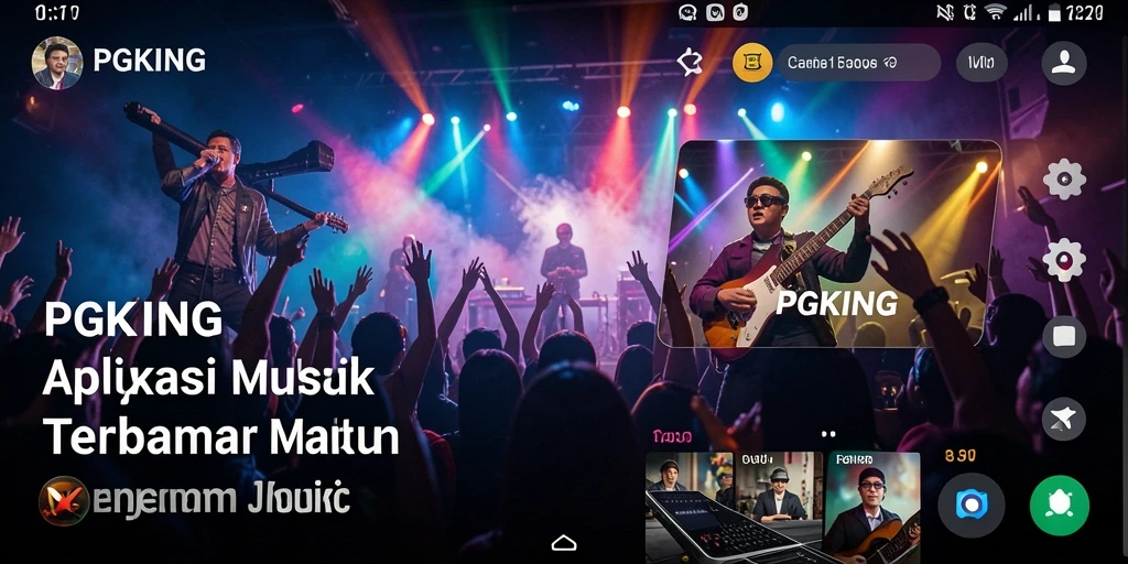 Screenshot PGKING menampilkan pengalaman gameplay interaktif dengan musik.