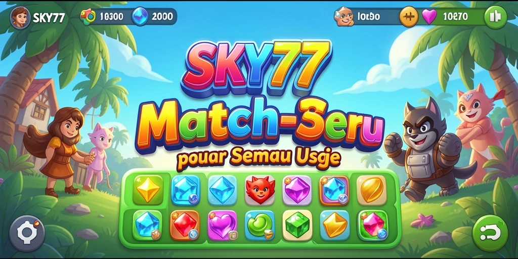 Tampilan gameplay SKY77 yang seru dan penuh warna.