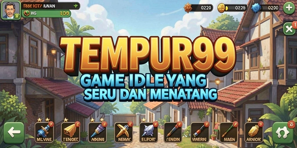 Screenshot gameplay TEMPUR99 menunjukkan pertempuran seru dan karakter yang menakjubkan.